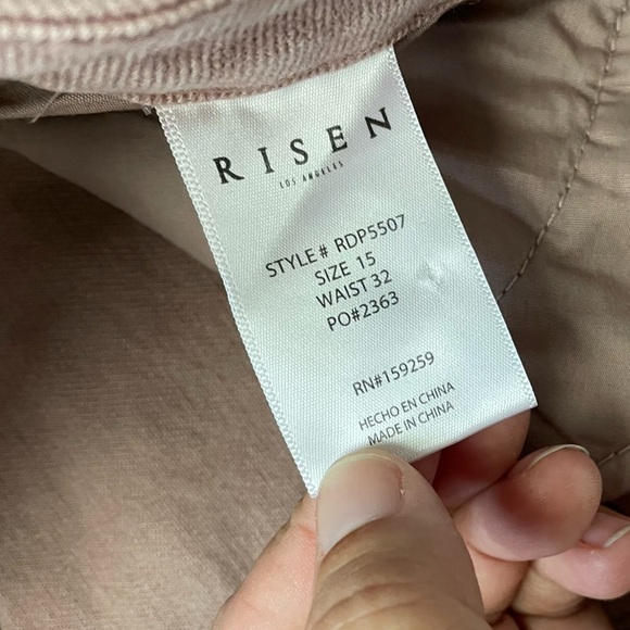 NWT Risen High Rise Raw Hem Slit Straight Jeans in Mauve size 15/32 - Picture 15 of 15